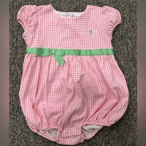Ralph Lauren Pink Checkered Baby Outfit